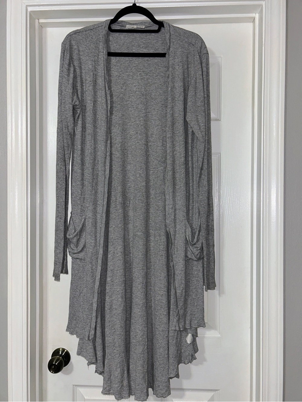 Joah Brown Women’s Gray Ribbed Duster Cardigan